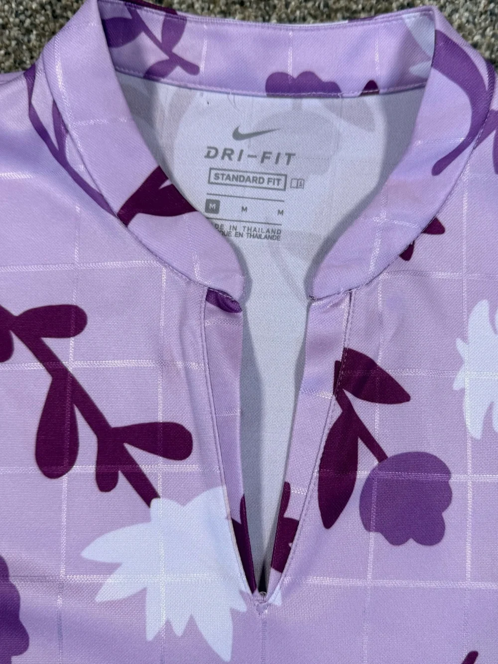 Nike Lavender and Dark Purple Floral Dri-FIT Tennis Top